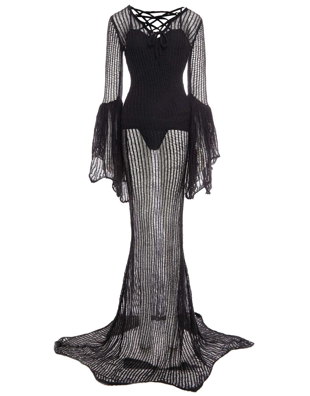 4202 MEOWCOS Victorian Vampire Queen Morticia Wedding Dress Gothic Dark